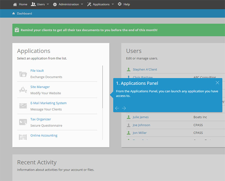 Guided Tour of Secure Firm Portal for Accounting Firms