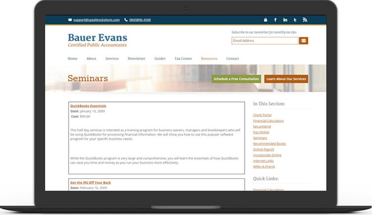 Seminar Registration System for Accounting Firms