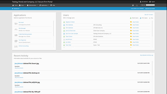 Secure Firm Portal Dashboard for Accountants