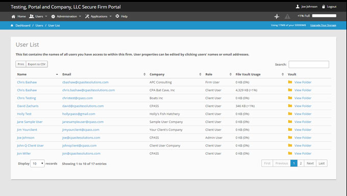 Secure Firm Portal User Management for Accountants